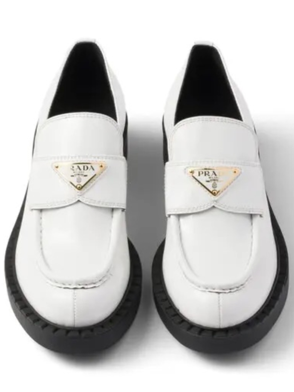 Prada Loafers Triangle Logo Patent Leather size 39.5